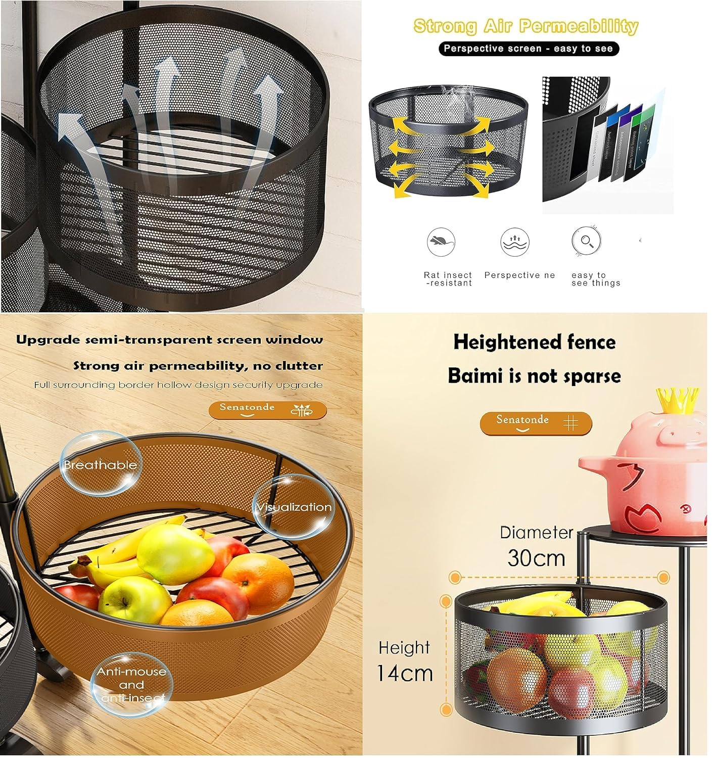 5 Layer Premium Round Metal Trolley