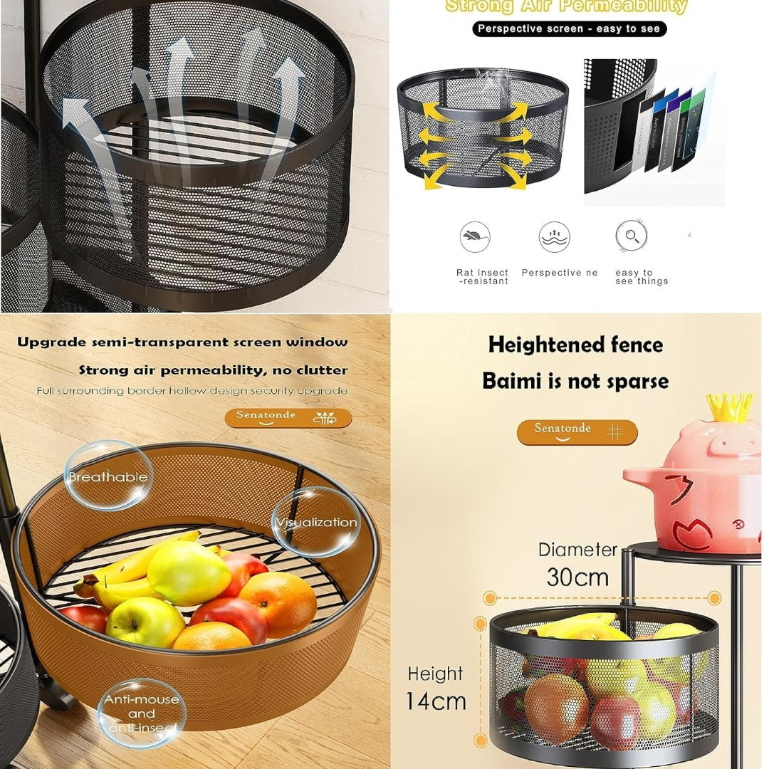 3 Layer Premium Round Metal Trolley