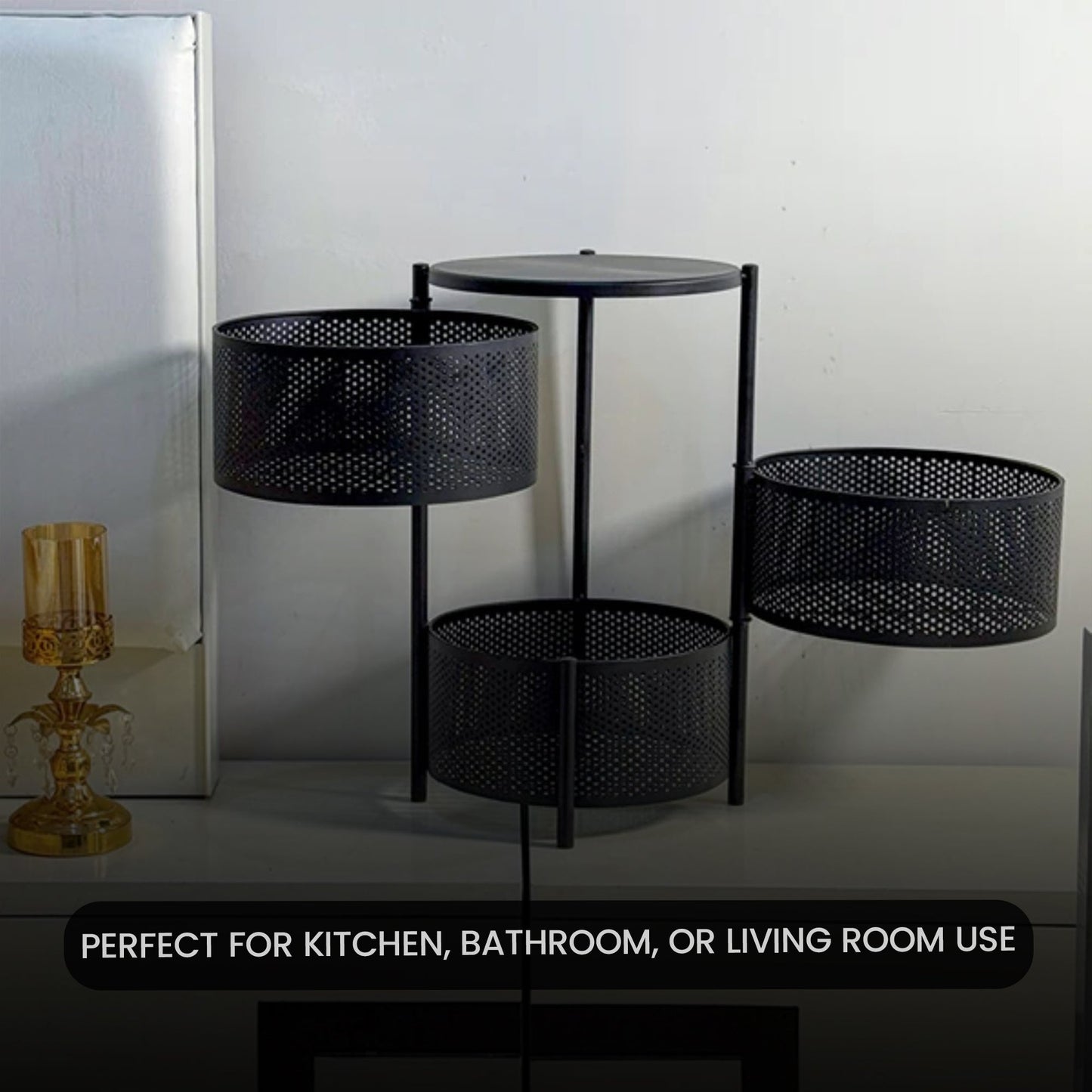 3 Layer Premium Round Metal Trolley