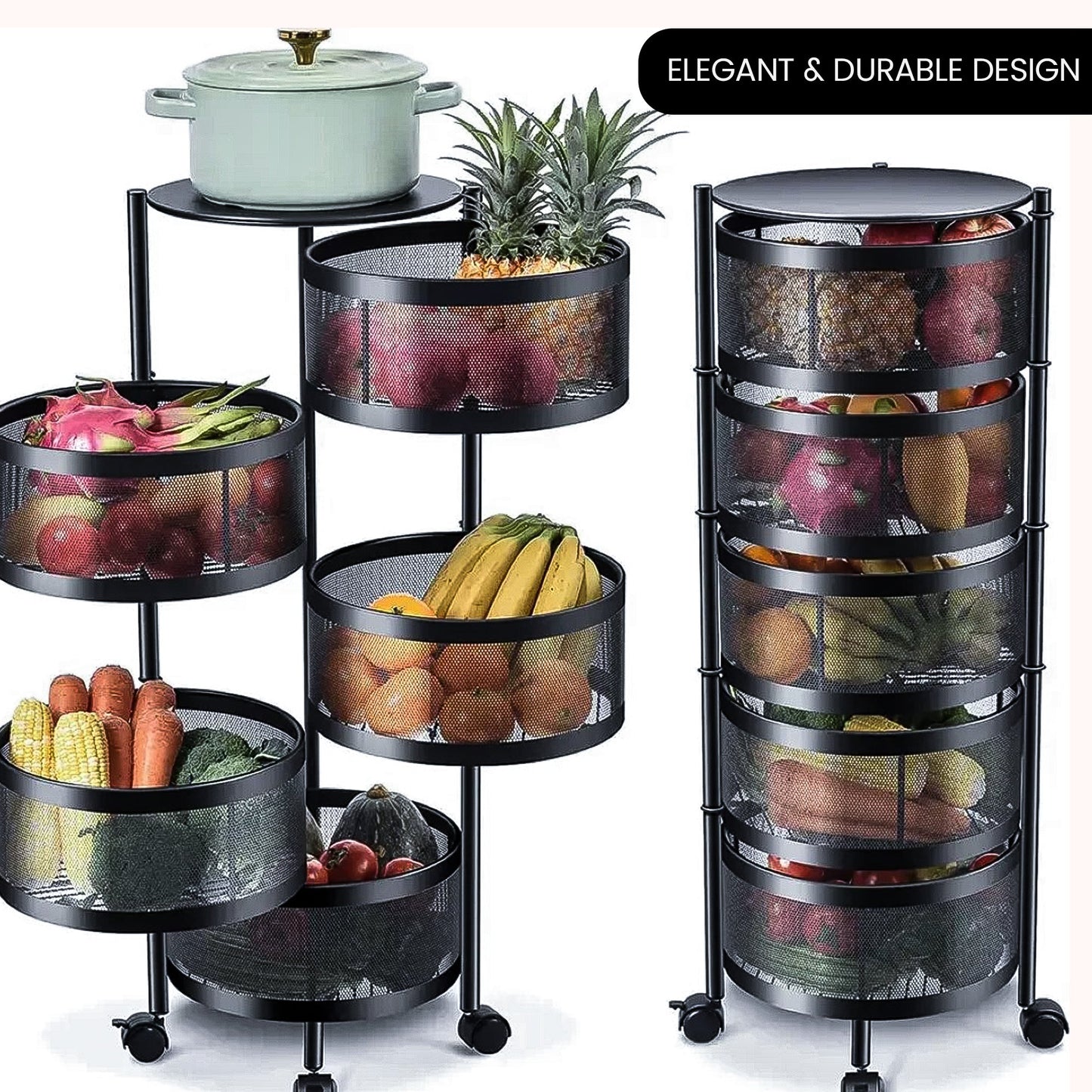 5 Layer Premium Round Metal Trolley