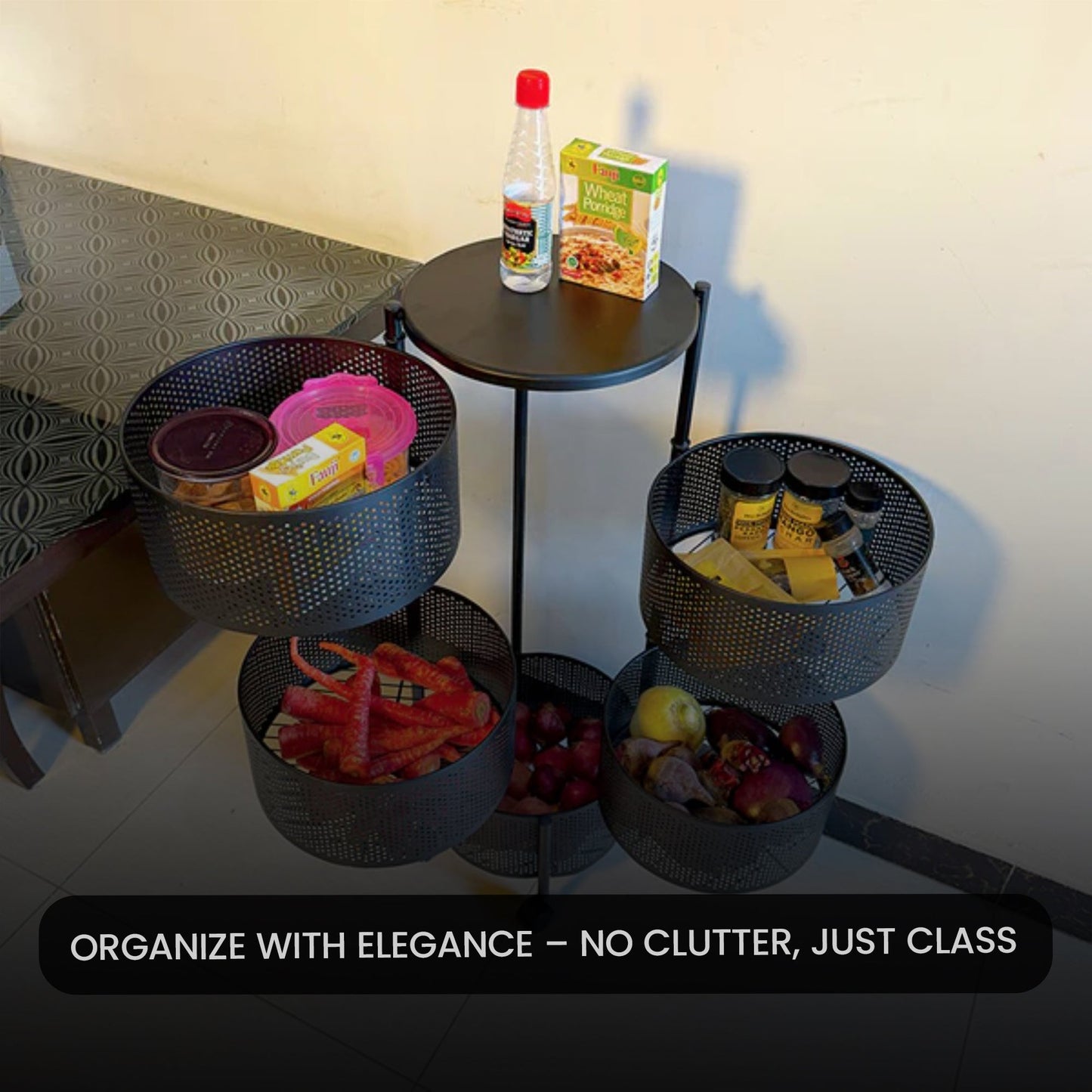 5 Layer Premium Round Metal Trolley