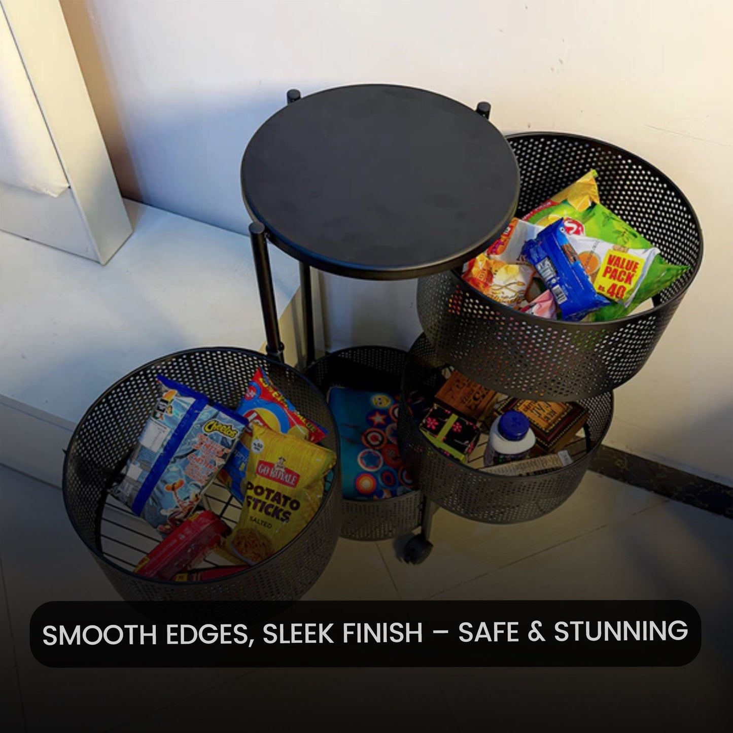 5 Layer Premium Round Metal Trolley