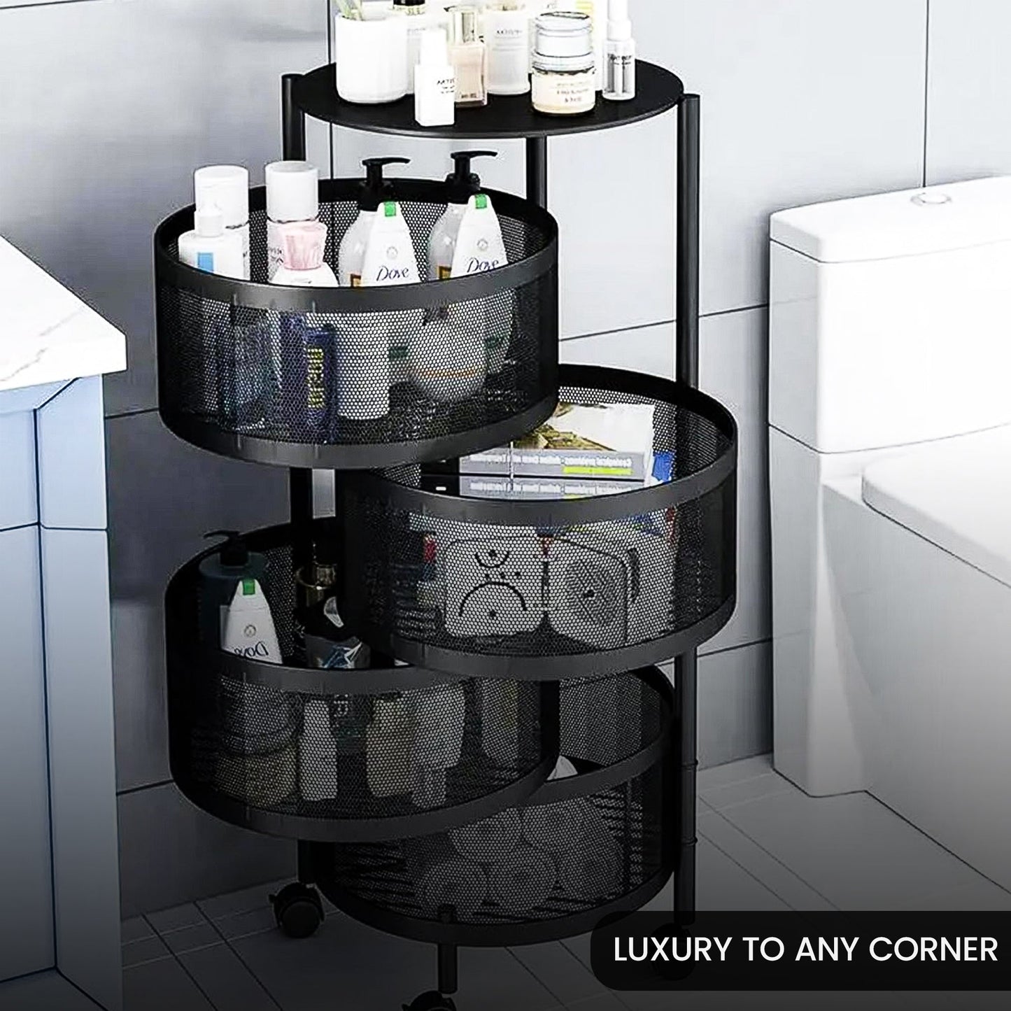 5 Layer Premium Round Metal Trolley
