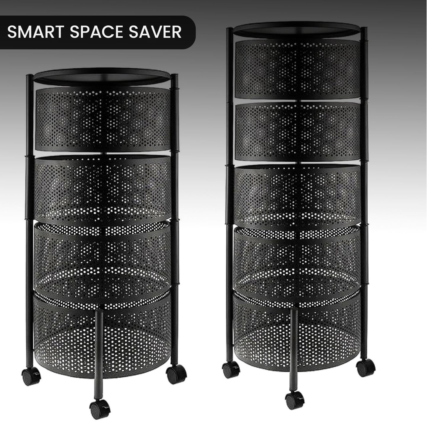 5 Layer Premium Round Metal Trolley