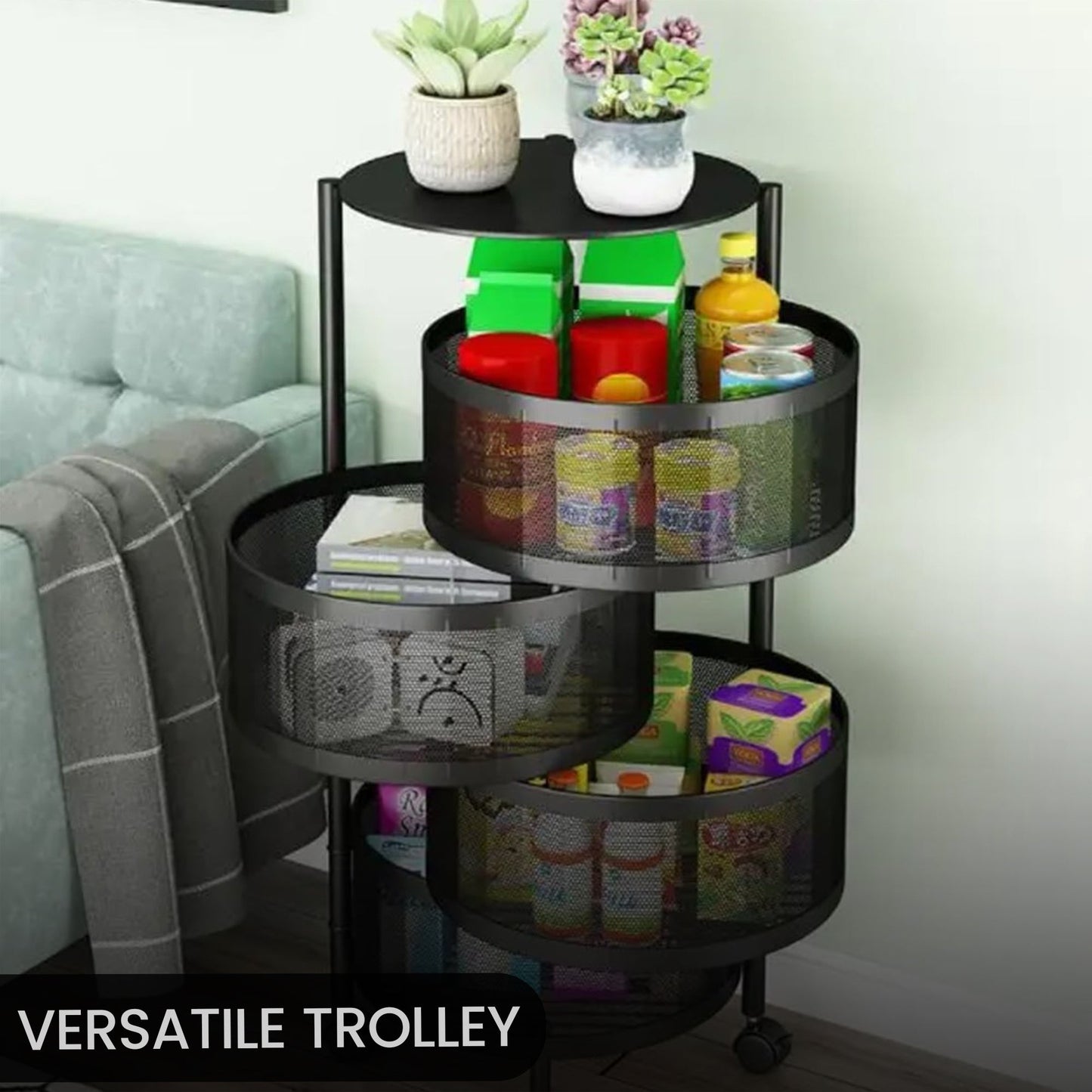 5 Layer Premium Round Metal Trolley