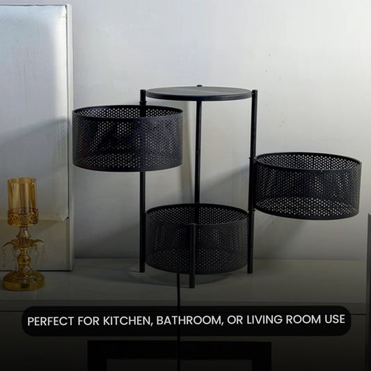 3 Layer Premium Round Metal Trolley