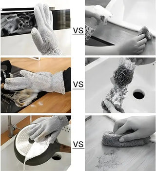 Multipurpose Silver Kitchen Gloves - Time-Saving and Protective"