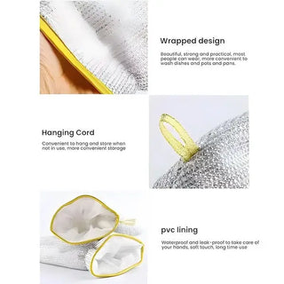 Multipurpose Silver Kitchen Gloves - Time-Saving and Protective"